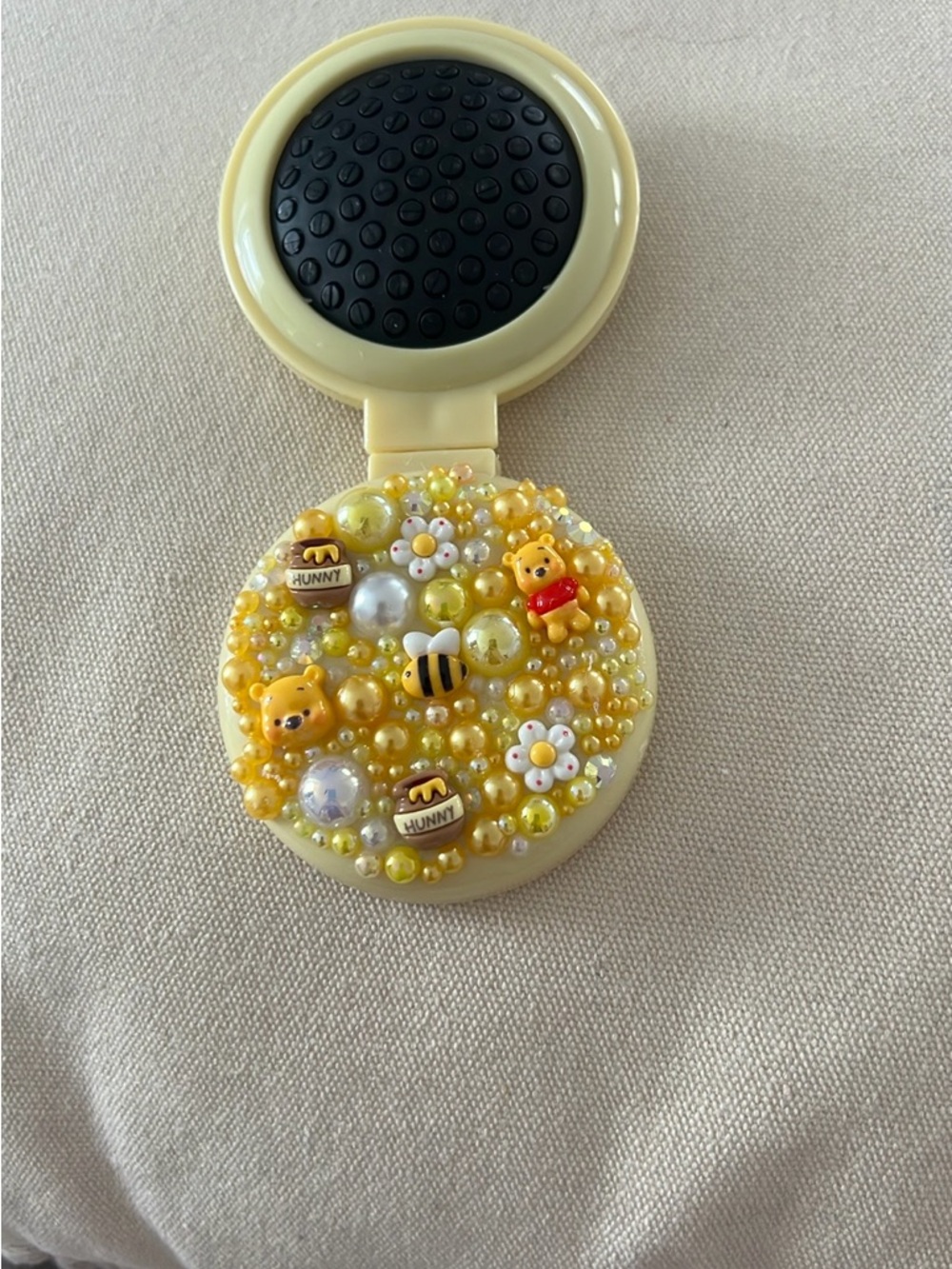 Yellow Winnie-Themed Kids Compact Mirror - Picture 2 of 3